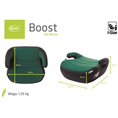4Baby Fotelik Samochodowy Boost i-Size 15-36kg Dark Green