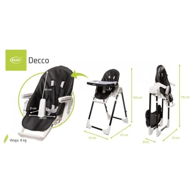 4Baby Krzesełko do karmienia Decco kolor Black