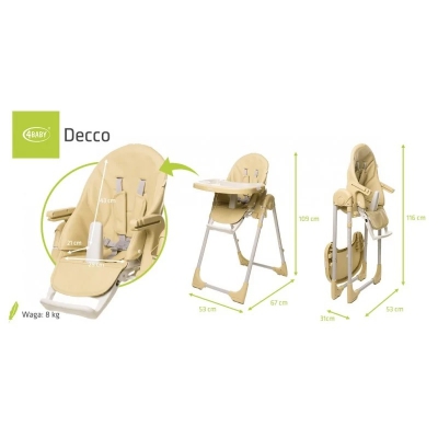4Baby Krzesełko do karmienia Decco kolor Camel