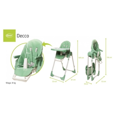 4Baby Krzesełko do karmienia Decco kolor Green