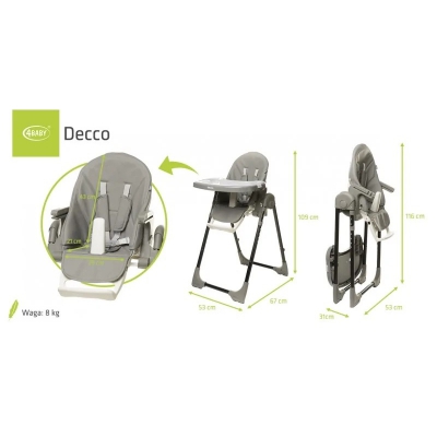 4Baby Krzesełko do karmienia Decco kolor Grey