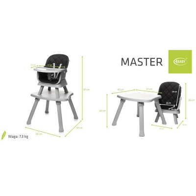 4Baby Krzesełko do karmienia Master 6w1 kolor Black