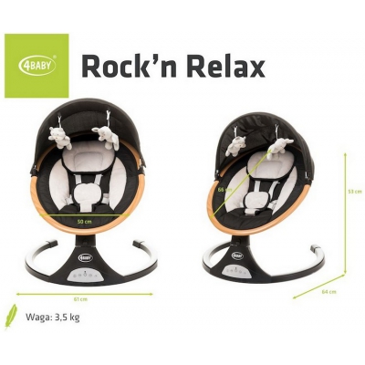 4Baby Rock'n Relax 2024 Huśtawka Elektryczna kolor Black