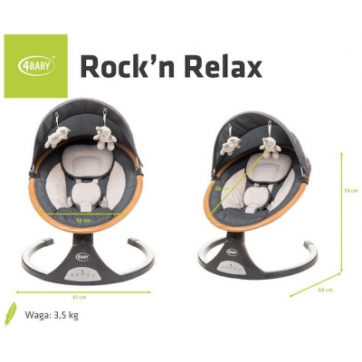 4Baby Rock'n Relax 2024 Huśtawka Elektryczna kolor Grey
