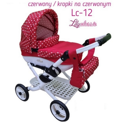 Wózek dla Lalek LILY Classic + Torebka + Koszyk kolor: Lc-12 / Adbor