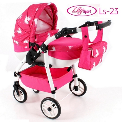 Wózek dla Lalek LILY Sport + Torebka + Koszyk kolor: Ls-23 / Adbor