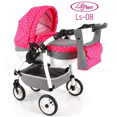 Wózek dla Lalek LILY Sport + Torebka + Koszyk kolor: Ls-08 / Adbor