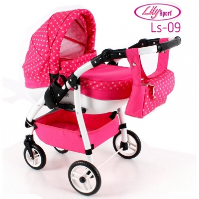 Wózek dla Lalek LILY Sport + Torebka + Koszyk kolor: Ls-09 / Adbor