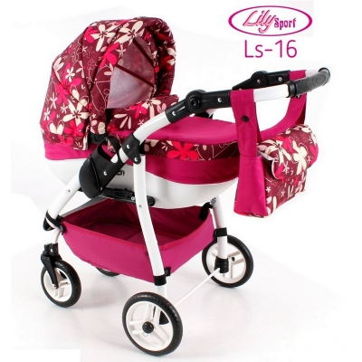 Wózek dla Lalek LILY Sport + Torebka + Koszyk kolor: Ls-16 / Adbor