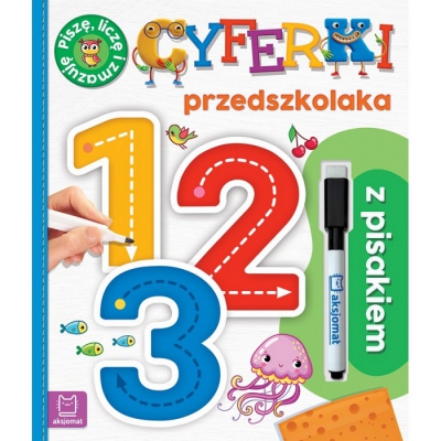 Cyferki przedszkolaka z pisakiem. Piszę, liczę i zmazuję.