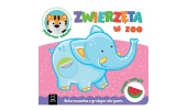 Zwierzęta w zoo. Kolorowanka z grubym obrysem, okrągłe naklejki, papierowa zabawka.