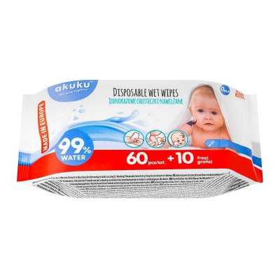 Akuku Chusteczki nawilżane 99% wody A0031