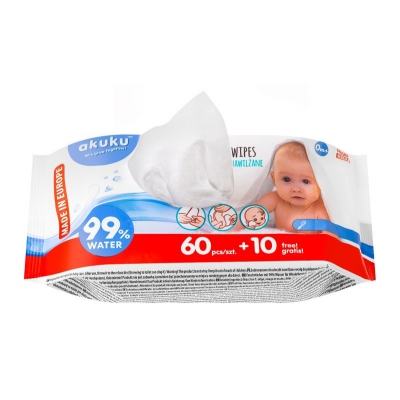 Akuku Chusteczki nawilżane 99% wody A0031