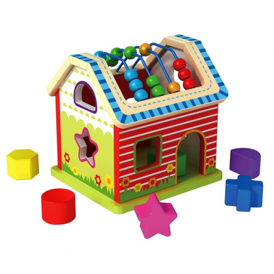 Drewniany domek sorter z klockami TKC510 Tooky Toy