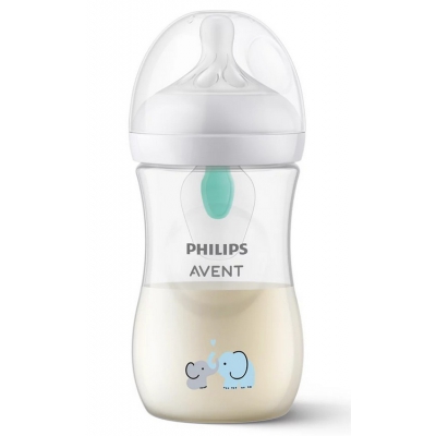 Butelka dla niemowląt z nakładką antykolkową AirFree SCY673/81 Słonik Avent Philips