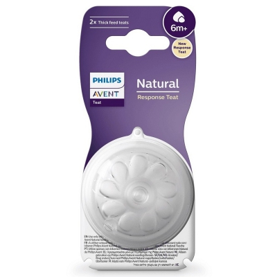 Avent Philips Responsywny Smoczek Natural 6m+ SCY966/02 do gęstych pokarmów