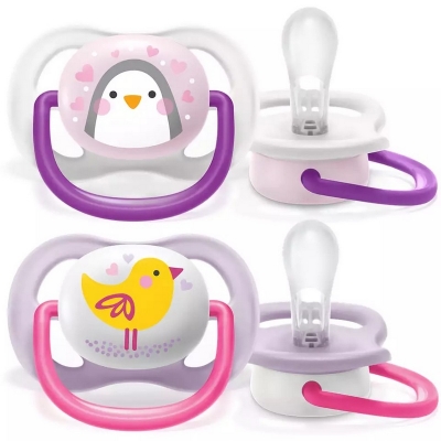 Smoczek Uspokajający Ultra Air 0-6m SCF080/06 Girl Philips Avent 2szt.