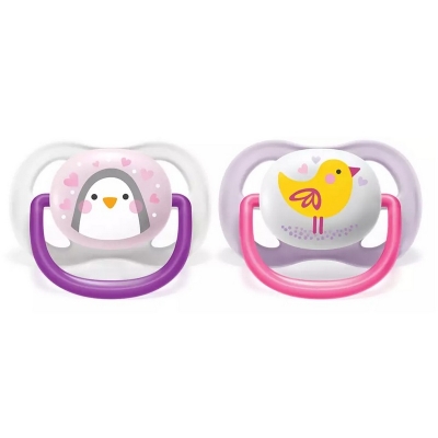 Smoczek Uspokajający Ultra Air 0-6m SCF080/06 Girl Philips Avent 2szt.