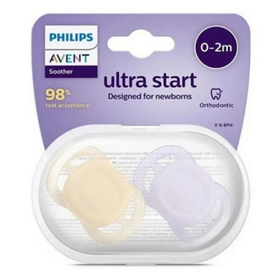 Avent Philips Smoczek Uspokajający Ultra Start 0-2m SCF075/01