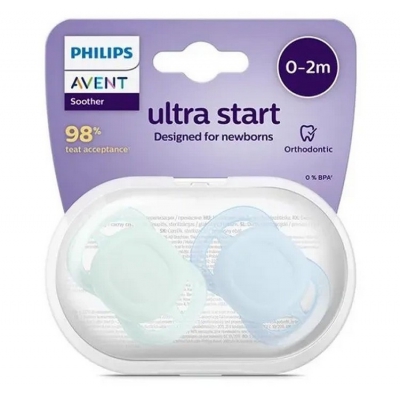 Avent Philips Smoczek Uspokajający Ultra Start 0-2m SCF075/02