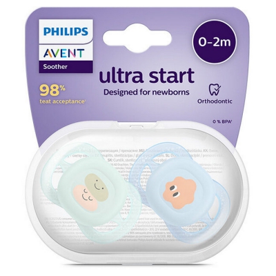 Avent Philips Smoczek Uspokajający Ultra Start 0-2m SCF075/04