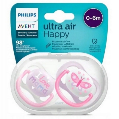 Avent Philips Smoczek Uspokajający Ultra Air 0-6m SCF080/02