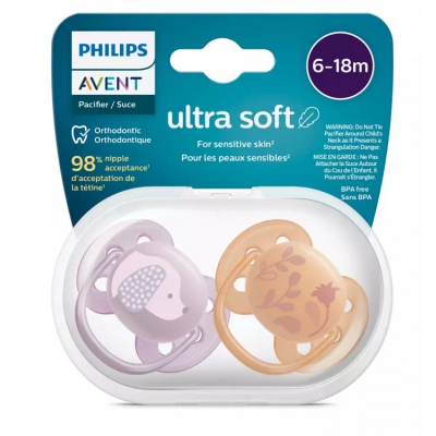 Avent Philips Smoczek Uspokajający Ultra Soft 6-18m SCF091/18