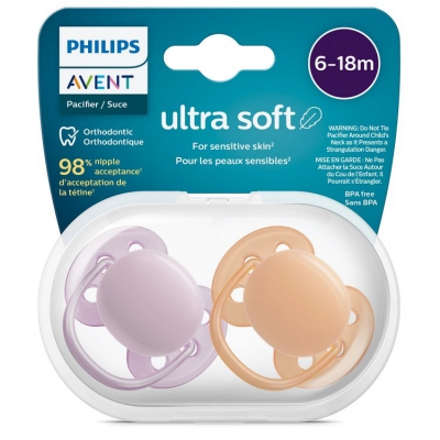 Avent Philips Smoczek Uspokajający Ultra Soft 6-18m SCF091/33