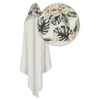 Bambusowe Okrycie Kąpielowe Bamboo Design 100x100cm Białe / BabyMatex