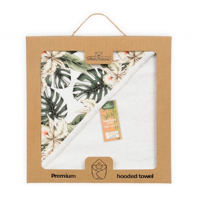 Bambusowe Okrycie Kąpielowe Bamboo Design 100x100cm Białe / BabyMatex