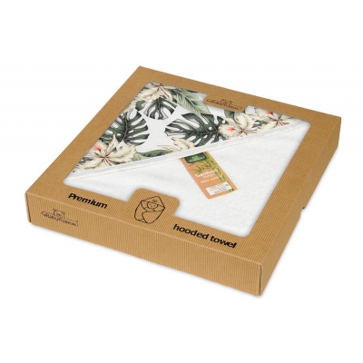 Bambusowe Okrycie Kąpielowe Bamboo Design 100x100cm Białe / BabyMatex