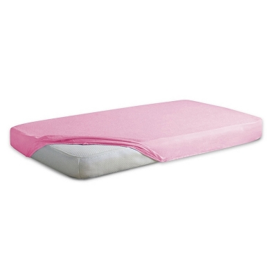 Nieprzemakalne i Oddychające Prześcieradło Frotte z Gumką 60x120 cm.Baby Matex / Różowe