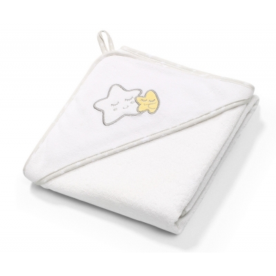 Okrycie Kąpielowe Frotte – Ręcznik z Kapturkiem 100x100 cm Białe 142/07 / Baby Ono
