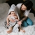 Okrycie Kąpielowe Bambusowe z Kapturkiem 100x100 Szary 346/06 Baby Ono