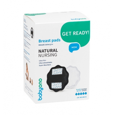 Wkładki Laktacyjne Natural Nursing 24-szt.Czarne 298/02 Baby Ono