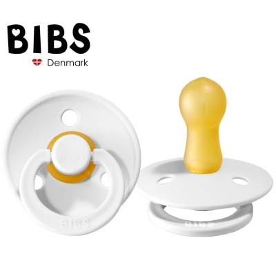 BIBS WHITE M Smoczek Uspokajający z Kauczuku Naturalnego Hevea 200211