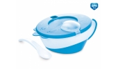 Miseczka z pokrywką i łyżeczką 'Krówka" 31/406 Blue Canpol Babies