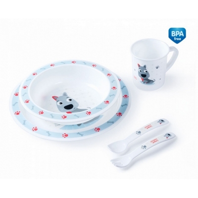 Plastikowy Zestaw Stołowy "Cute Animals" 4/401Blue Canpol Babies