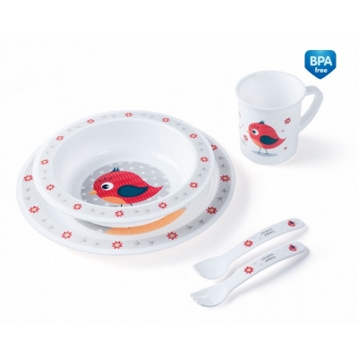Plastikowy Zestaw Stołowy "Cute Animals" 4/401Red Canpol Babies