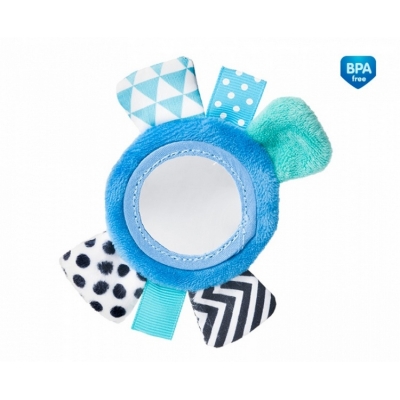 Pluszowa zabawka na rączkę z lusterkiem  68/056 blue Canpol Babies