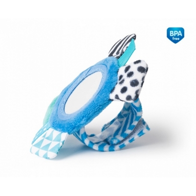 Pluszowa zabawka na rączkę z lusterkiem  68/056 blue Canpol Babies