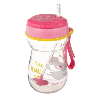 Bidon ze Składaną Rurką Silikonową z Odważnikiem 350ml KOTEK 56/521 Canpol Babies
