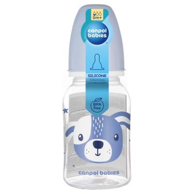 Butelka Wąska 120ml CUTE ANIMALS Niebieska 11/851 Canpol Babies