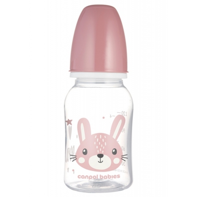 Butelka Wąska 120ml CUTE ANIMALS Różowa 11/851 Canpol Babies