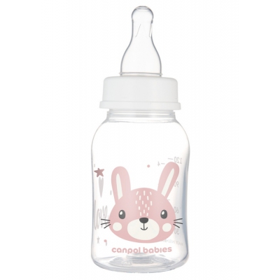 Butelka Wąska 120ml CUTE ANIMALS Różowa 11/851 Canpol Babies