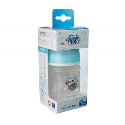 Butelka szerokootworowa antykolkowa EasyStart 120 ml z kolekcji TOYS 35/220 Canpol Babies