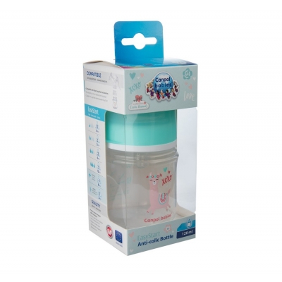 Butelka szerokootworowa antykolkowa EasyStart 120 ml z kolekcji TOYS 35/220 Canpol Babies