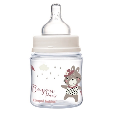 Butelka Szeroka Antykolkowa 120ml PP EasyStart BONJOUR PARIS 35/231 Pink Canpol Babies