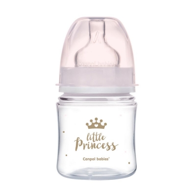 Butelka Szeroka Antykolkowa 120ml PP EasyStart ROYAL BABY Różowa 35/233 Canpol Babies