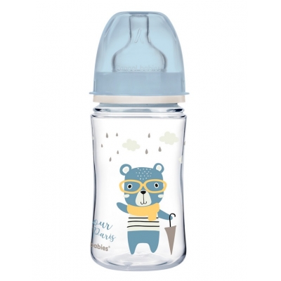 Butelka Szeroka Antykolkowa 240ml PP EasyStart BONJOUR PARIS 35/232 Blue Canpol Babies